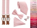 BLUSH PINK Regular Tie, Slim Tie, Skinny tie, Blush Pink Bow Tie, Blush Pink Suspenders with leather ends, Cufflinks, Pocket Square product logo