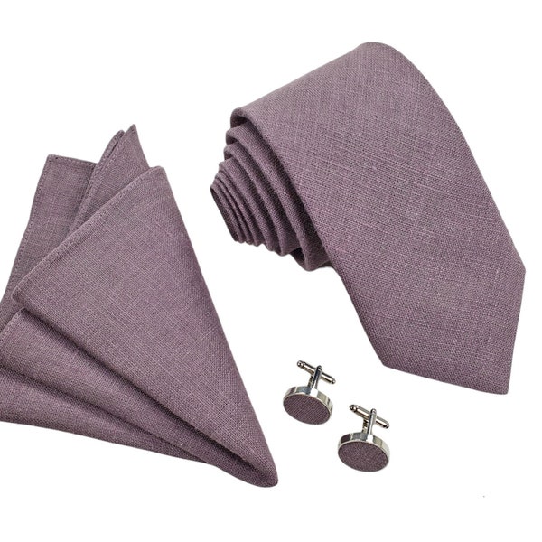 Dusty Purple Regular Tie, Dusty Purple Suspenders, Dusty Purple Cufflinks, Dusty Purple Pocket Square, Dusty Purple Mens Wedding Accessories