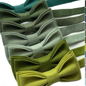 Custom Colour Bow Tie /Green Bow Tie / Emerald Green Pocket Square / Sage Green Bow Ties and Suspenders / Christmas present