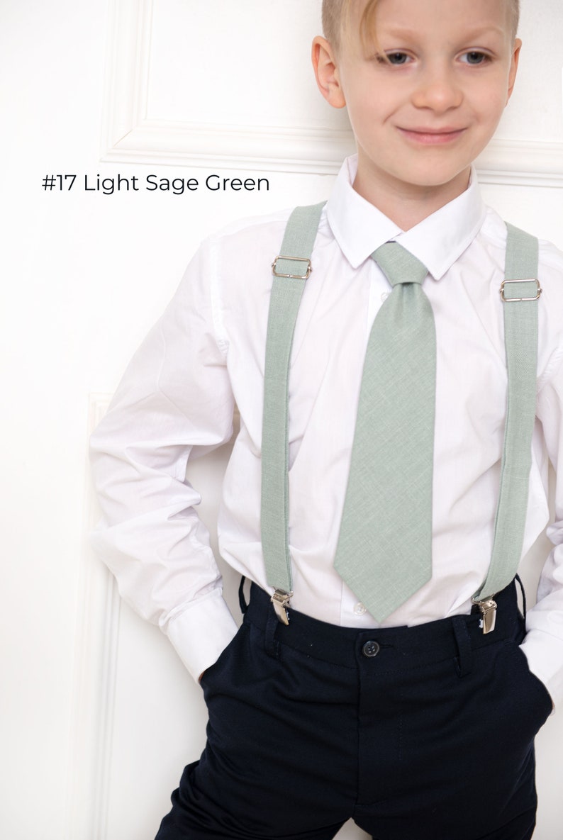 Aqua Sky Pre-tied Tie for Kids, Aqua Sky Suspenders for Kids, Toddler Tie and Suspenders, Child Tie, Teens Tie and Suspenders, Adult Necktie image 7