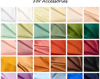 Satin Fabric Samples for Accessories: Ties, Bow ties, Pocket squares, Suspenders, Cufflinks, Hair Bows, Sash Belts. Men's, Kids Accessories.