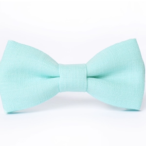 Mint Bow Tie / Mint Cufflinks / Mint Groomsmen Suspenders / Men&#39;s Linen Bow Tie / Mint Pocket Square / Mint Colour Bow Tie For Men