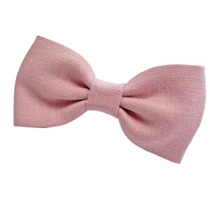 Pale pink Toddler Bow Tie / Pale pink Child Suspenders /Pale pink Linen Suspenders for Toddler / Children Bow Tie image 2