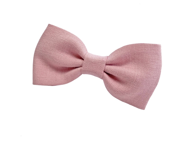Pale pink Toddler Bow Tie / Pale pink Child Suspenders /Pale pink Linen Suspenders for Toddler / Children Bow Tie image 2