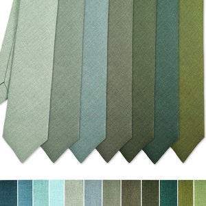 Green colors Wedding Ties: Sage green Regular Tie, Eucalyptus green Slim Tie, Moss green Skinny Tie / Emerald Green Tie / Green Suspenders