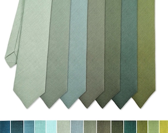 Green colors Wedding Ties: Sage green Regular Tie, Eucalyptus green Slim Tie, Moss green Skinny Tie / Emerald Green Tie / Green Suspenders