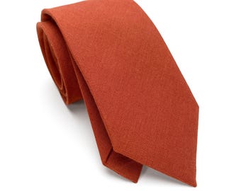Rust Regular Slim Skinny Tie / Rust Wedding Neck Tie / Rust color Mens Suspenders / Rust Groom Necktie / Rust Groomsmen Tie / Rust Slim tie