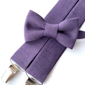 Purple Toddler Bow Tie / Purple Child Suspenders / Purple Kid Bow Tie / Toddler Bowtie And Suspenders