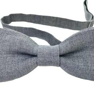 Dark Grey Linen Bow Tie / Dark Gray Linen Bowtie / Dark Grey Linen Pocket Square / Dark Gray Linen Accessories / Dark Grey Linen BowTie image 9