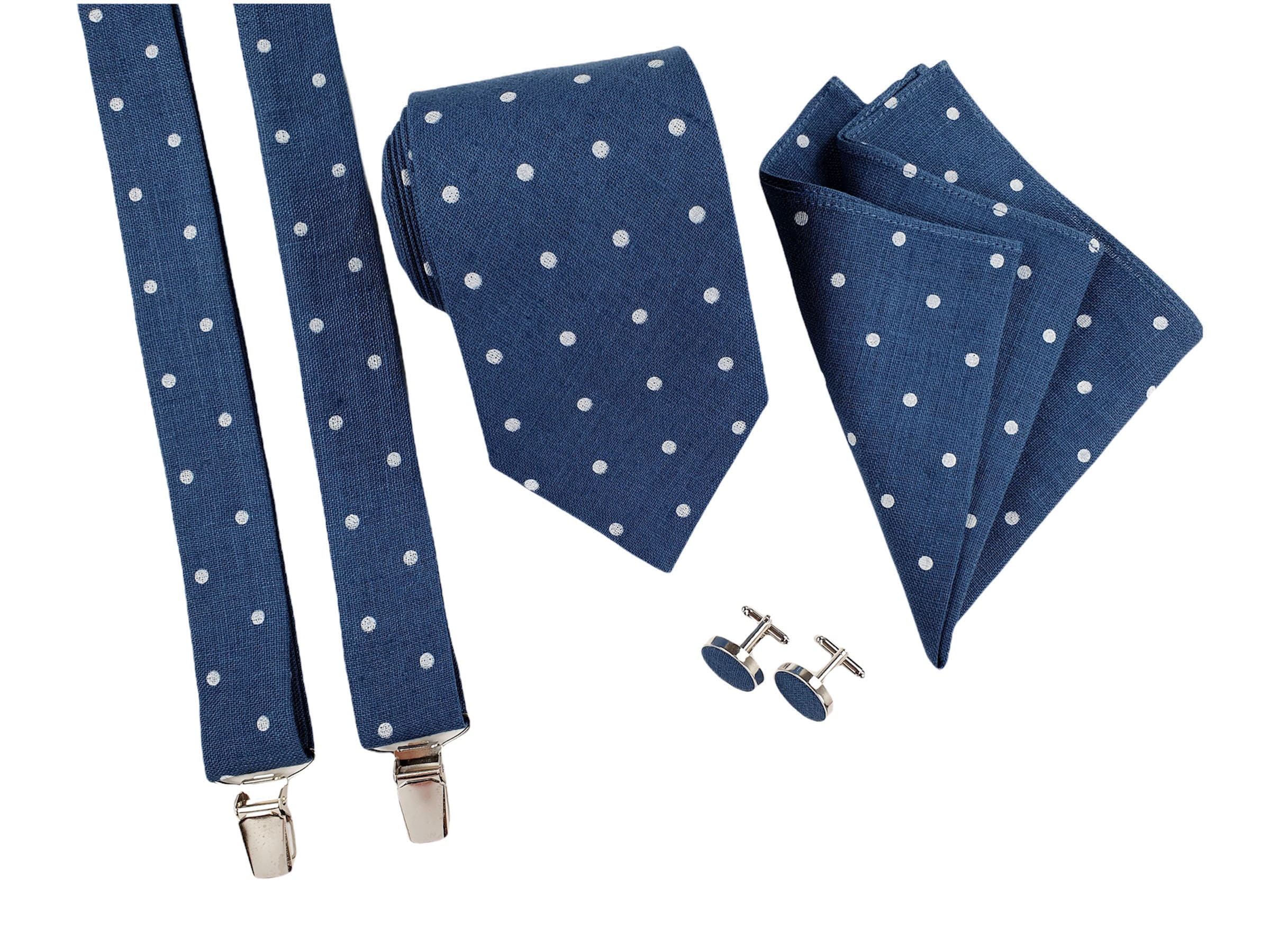 Blue polka dot hotsell tie and pocket square