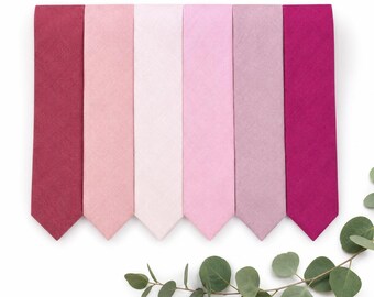 Pink colors Wedding Ties: Blush Pink Regular Tie, Fuchsia Slim Tie, Light Blush Skinny Tie / Dusty Pink Tie / Rose Suspenders