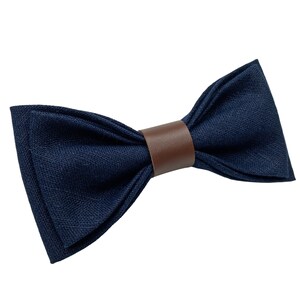 NAVY BLUE MAN'S Accessories With Leather Details: Bow Tie, Cufflinks ...
