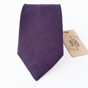 Dusty Purple Skinny Tie / Skinny Dusty Purple Tie / Wedding Tie / Linen Skinny Necktie / Purple Cufflinks / Dusty Purple Skinny Tie