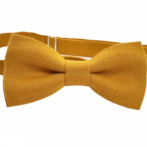 Mustard Linen Bow Tie / Mustard Linen Bowtie / Mustard Linen Pocket Square / Mustard Linen Accessories / Mustard Linen BowTie/ Mustard Tie