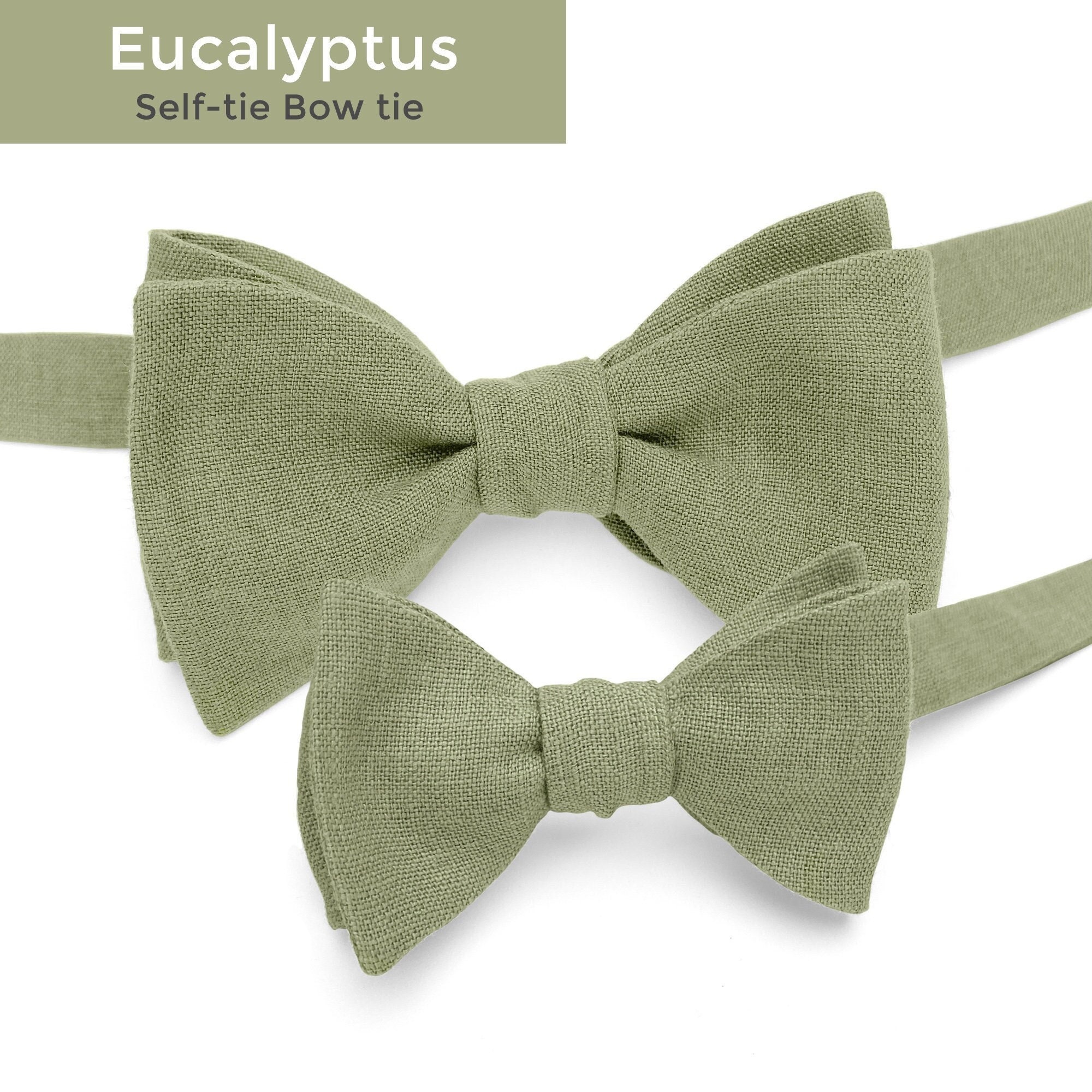 Eucalyptus Green Mens Self-tie Bow tie, Eucalyptus Green Child Self-tie Bow tie, Eucalyptus Suspenders for Men, Eucalyptus Boys Suspenders