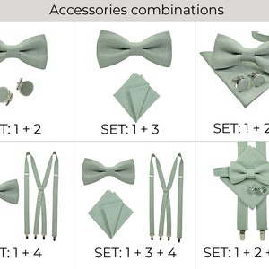 pale pink bow tie and suspenders