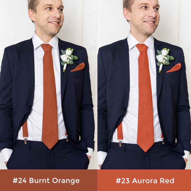 Burnt orange Tie, Terracotta Tie, Rust Tie.
Cravate orange brulee, cravate en terre cuite, cravate rouille.
Gebrannte orangefarbene Krawatte, Terrakotta Krawatte, Rostkrawatte.