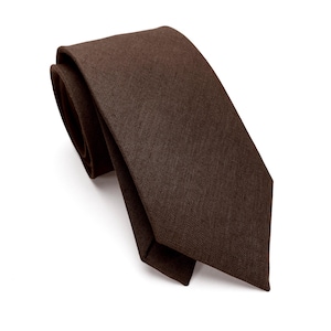 Brown Regular Tie / Brown Regular Linen NeckTie / Brown Regular Wedding Tie / Brown Linen Necktie / Brown Linen Bow Tie / Brown Tie