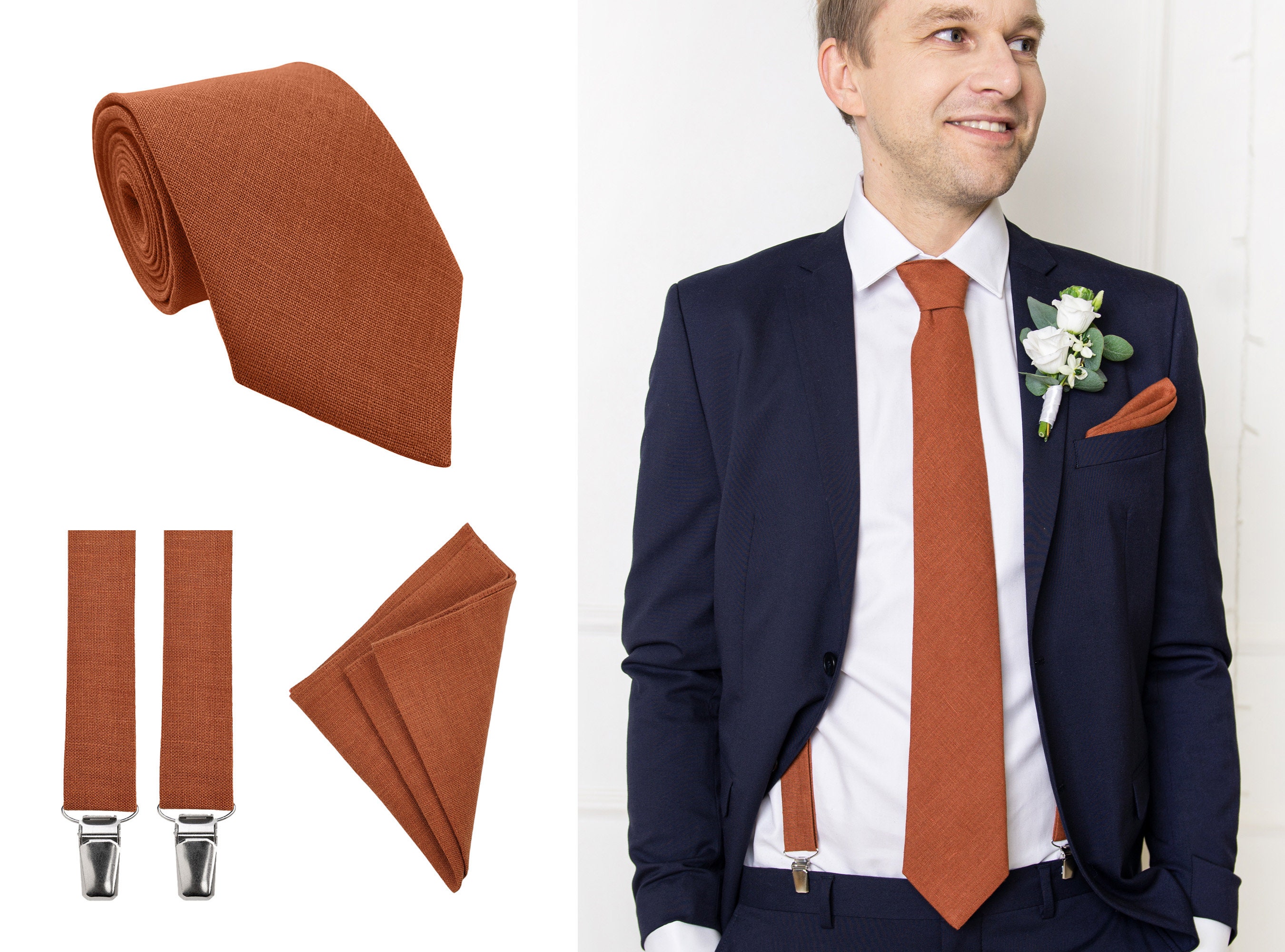 Corbata naranja traje azul new arrivals