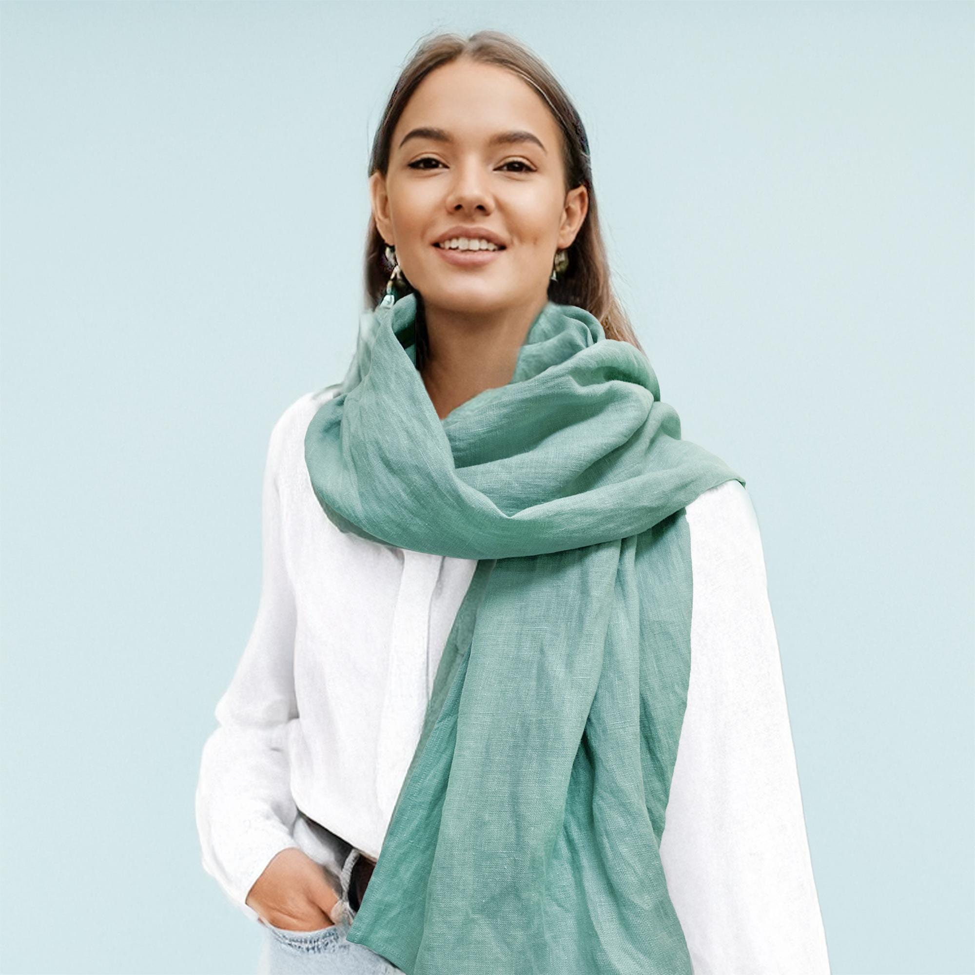 Aqua Turquoise Womens Cashmere Short Scarves Turquoise Thin Scarf