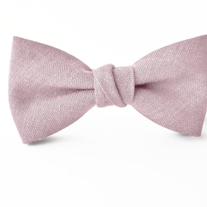 Dusty Rose Bow Tie / Dusty Rose Linen Bow Tie / Dusty Rose For Weddings / Dusty Rose Tie For Groomsmen / Dusty Rose Linen Cufflinks