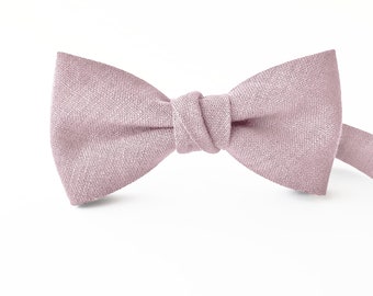 Dusty Rose Bow Tie / Dusty Rose Linen Bow Tie / Dusty Rose For Weddings / Dusty Rose Tie For Groomsmen / Dusty Rose Linen Cufflinks