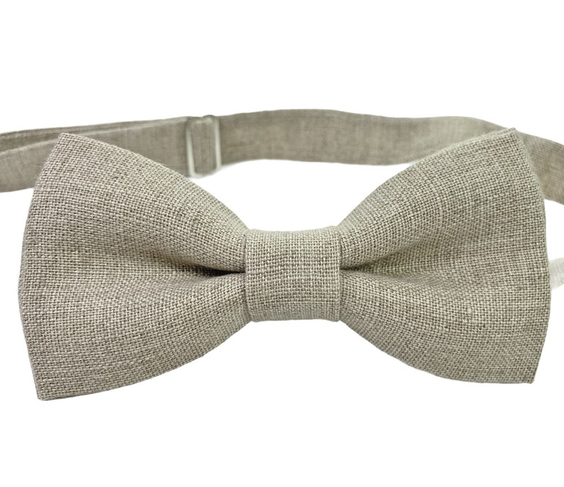 Dark Grey Linen Bow Tie / Dark Gray Linen Bowtie / Dark Grey Linen Pocket Square / Dark Gray Linen Accessories / Dark Grey Linen BowTie image 8