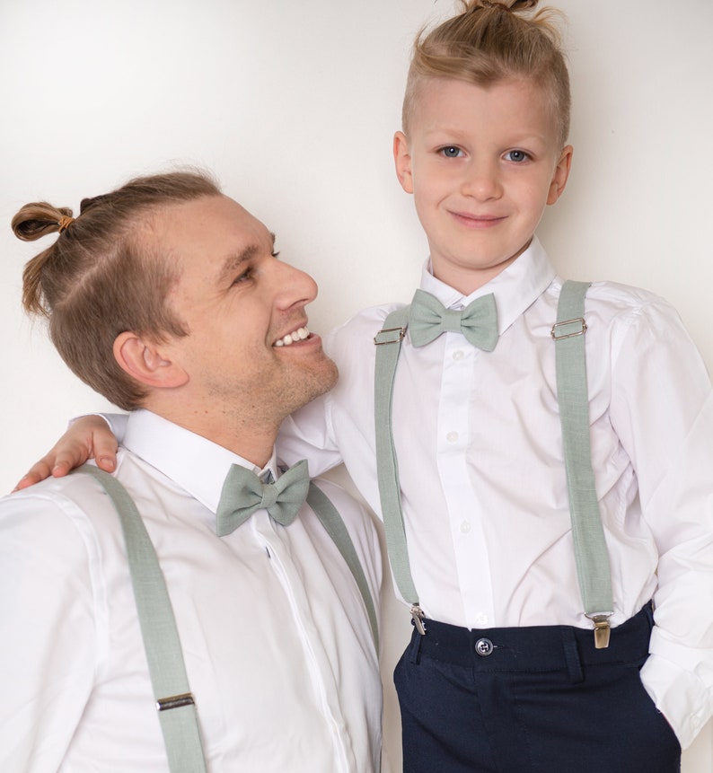 Light Sage Green Toddler Bow Tie / Sage Green Child Suspenders Etsy