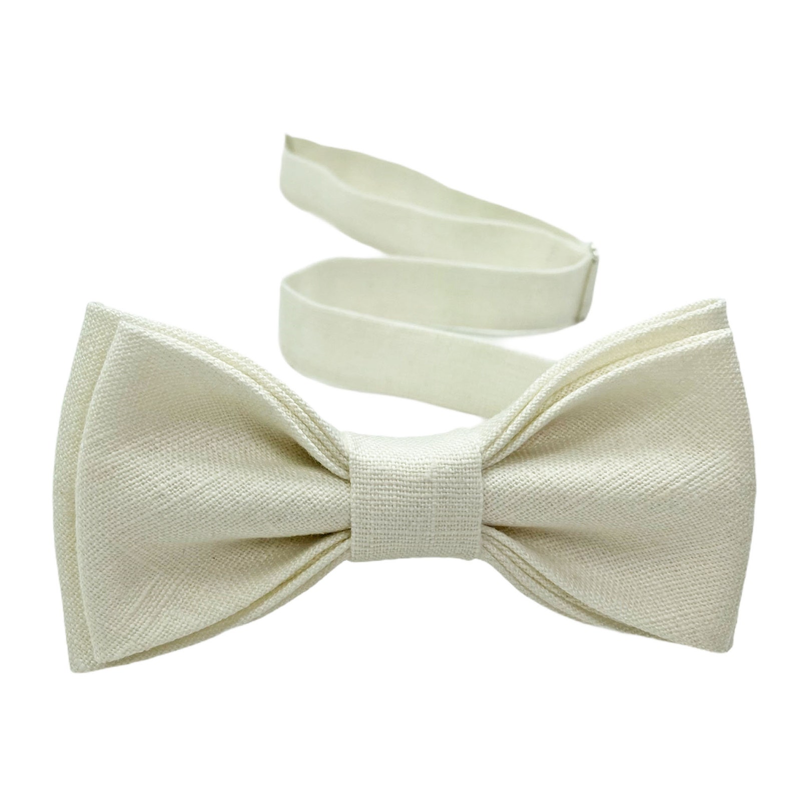 OFF WHITE Bow Tie / Ivory Bow Tie / Linen Accessories / off Etsy