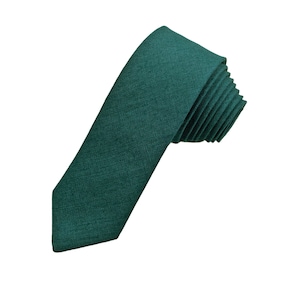 Emerald Green Regular Tie / Emerald Green Tie / Wedding Tie / Linen Regular Necktie / Emerald Green Linen Cufflinks / Green Regular Tie