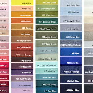 Linen fabric color samples. We have over 100 linen samples. Sustainable, eco-friendly premium quality linen fabrics. We can make bow ties, neckties, cufflinks, and suspenders in any color. If you have not found what you are looking for, contact me.