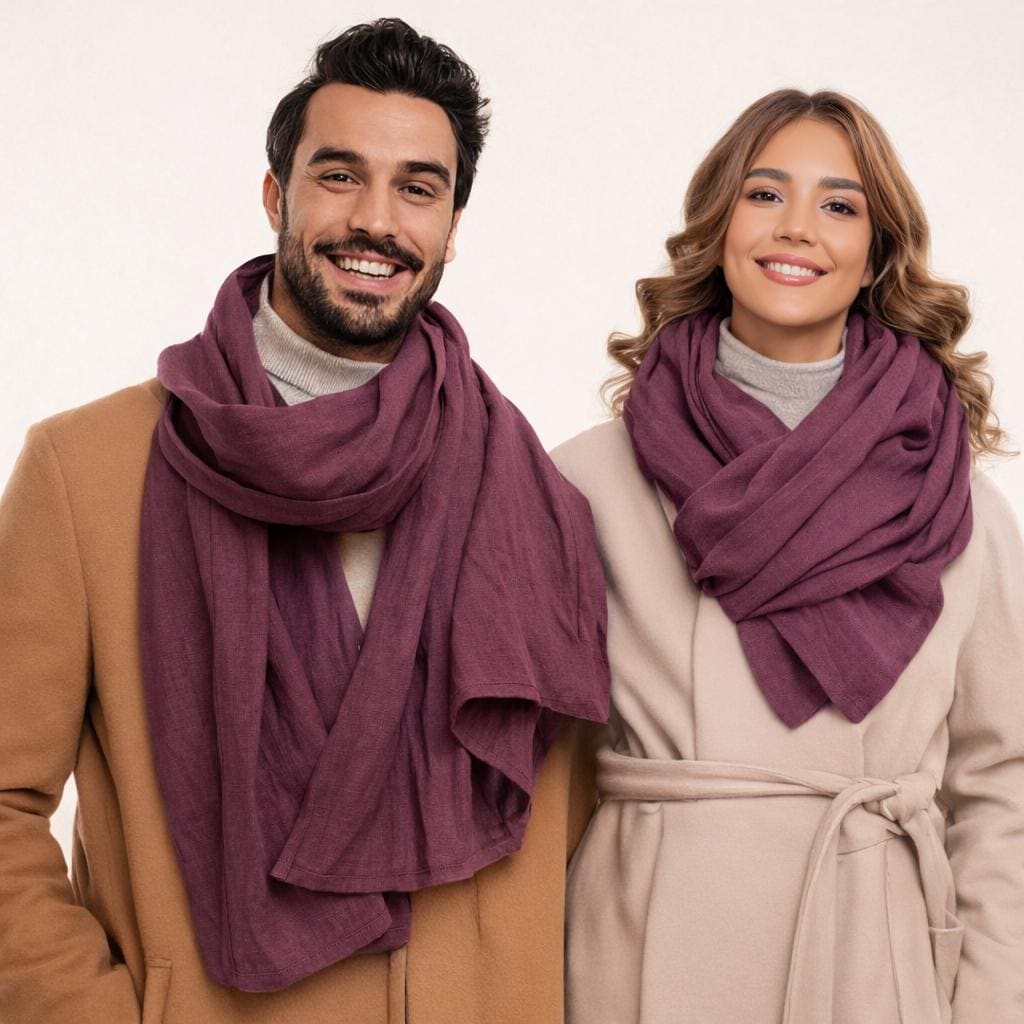 Grande écharpe rouge bordeaux | La boutique médiévale