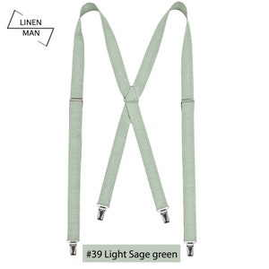 Light Sage Green Bow Tie / Light Green Bow Tie For Groomsmen / Light Green Cufflinks / Light Green Suspenders / Light Green Men's Bow Tie image 4