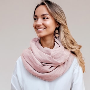Dusty pink linen scarf, Dusty pink shawl, Natural linen scarf, Oversized shawl, Women large scarf, Big wrap shawl, Trending scarves