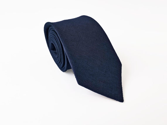 blue linen tie