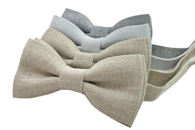 Dark Grey Linen Bow Tie / Dark Gray Linen Bowtie / Dark Grey Linen Pocket Square / Dark Gray Linen Accessories / Dark Grey Linen BowTie image 7