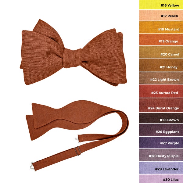 Burnt Orange Self Tie Bow Tie / Burnt Orange Self-Tie Bowtie / Burnt Orange Suspenders / Groomsmen Self Tie Bow Tie / Burnt Orange Cufflinks