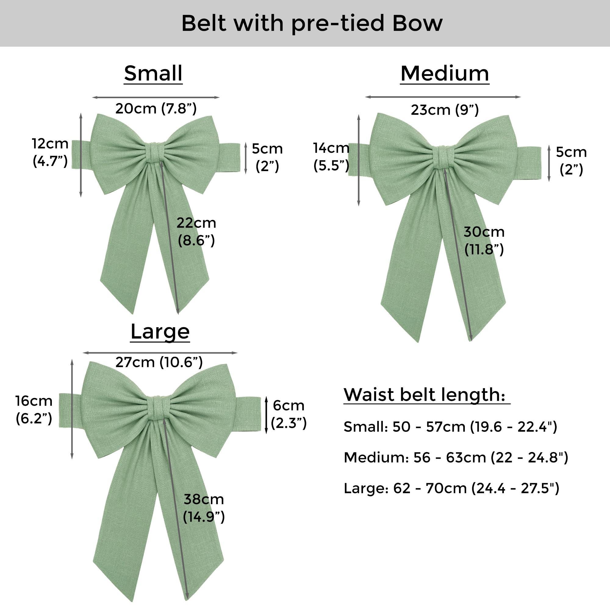Green Flower Girl Hair Bow, Girls Linen Sash Belt With Bow 