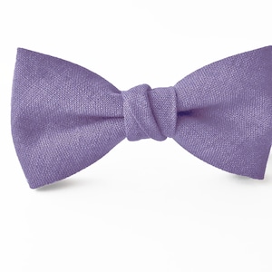Lavender Bow Tie / Lavender Linen Bow Tie / Suspenders For Weddings / Lavender Bow Tie For Groomsmen / Lavender Linen Cufflinks