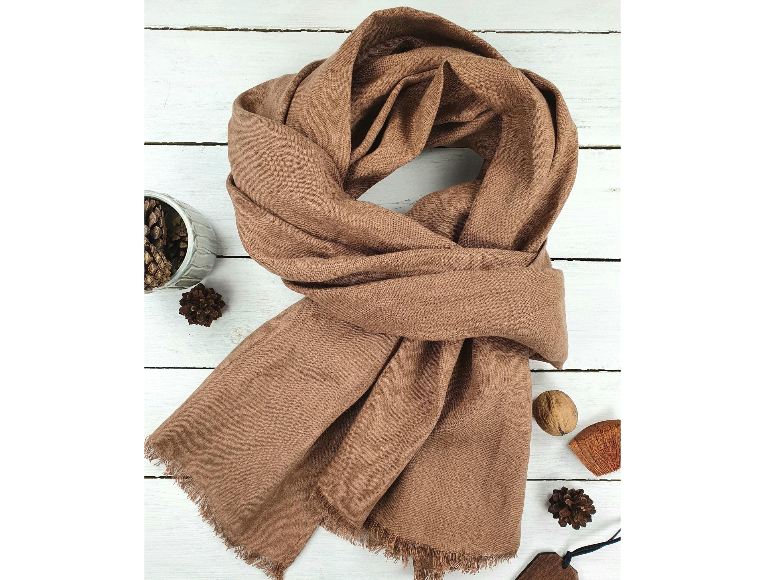 Grand châle en laine Jamawar réversible homme indien cachemire beige