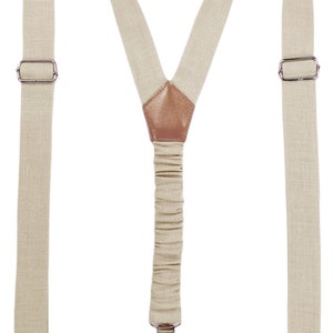 Beige Child Pre-tied Tie, Beige Child Suspenders, Beige Toddler Pre-tied Necktie and Suspenders, Beige Teens Tie and Braces, Beige Adult Tie image 4