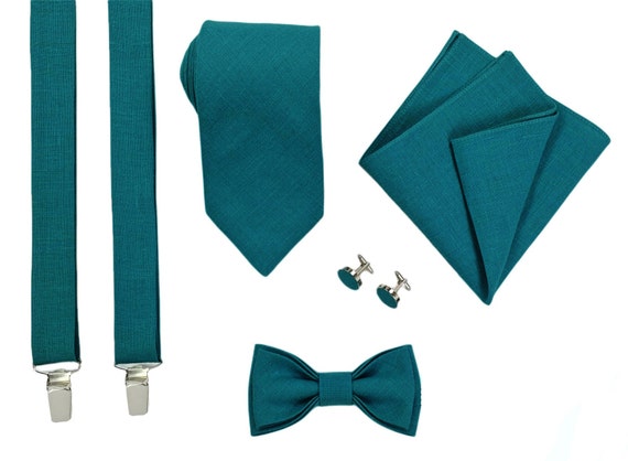 teal slim tie