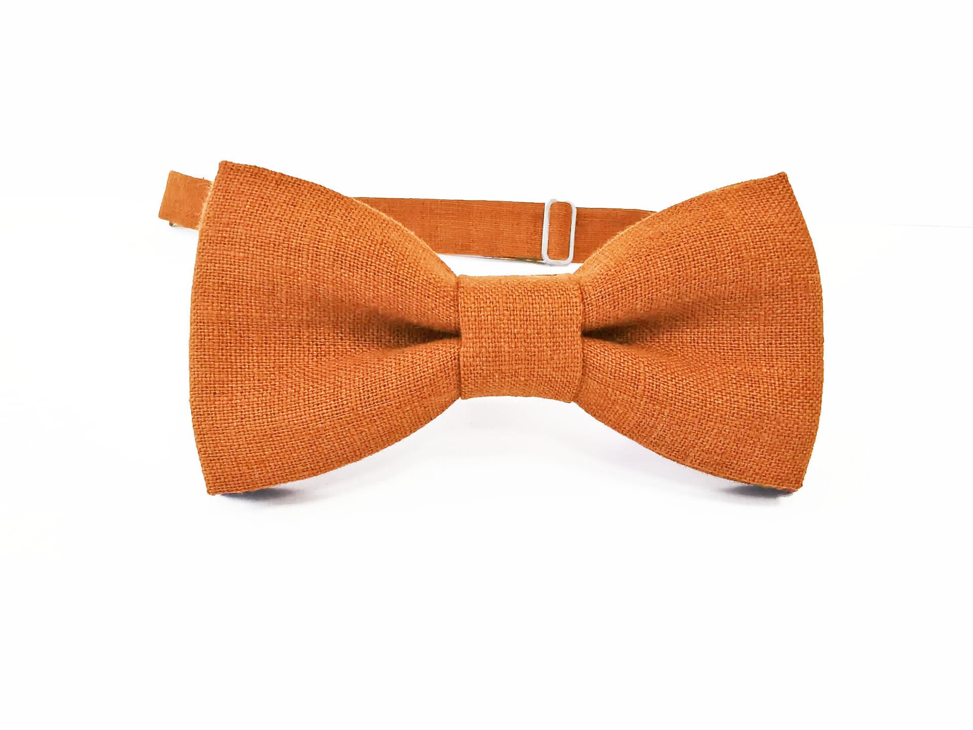 Orange Bow Tie / Orange Linen Bow Tie For Him / Orange Wedding | Etsy