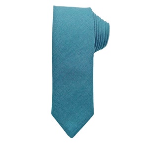 Cadet blue Skinny Tie / Cadet blue Linen Skinny NeckTie / Cadet blue Linen Cufflinks / Cadet blue Linen Suspenders / Skinny Wedding Tie Set