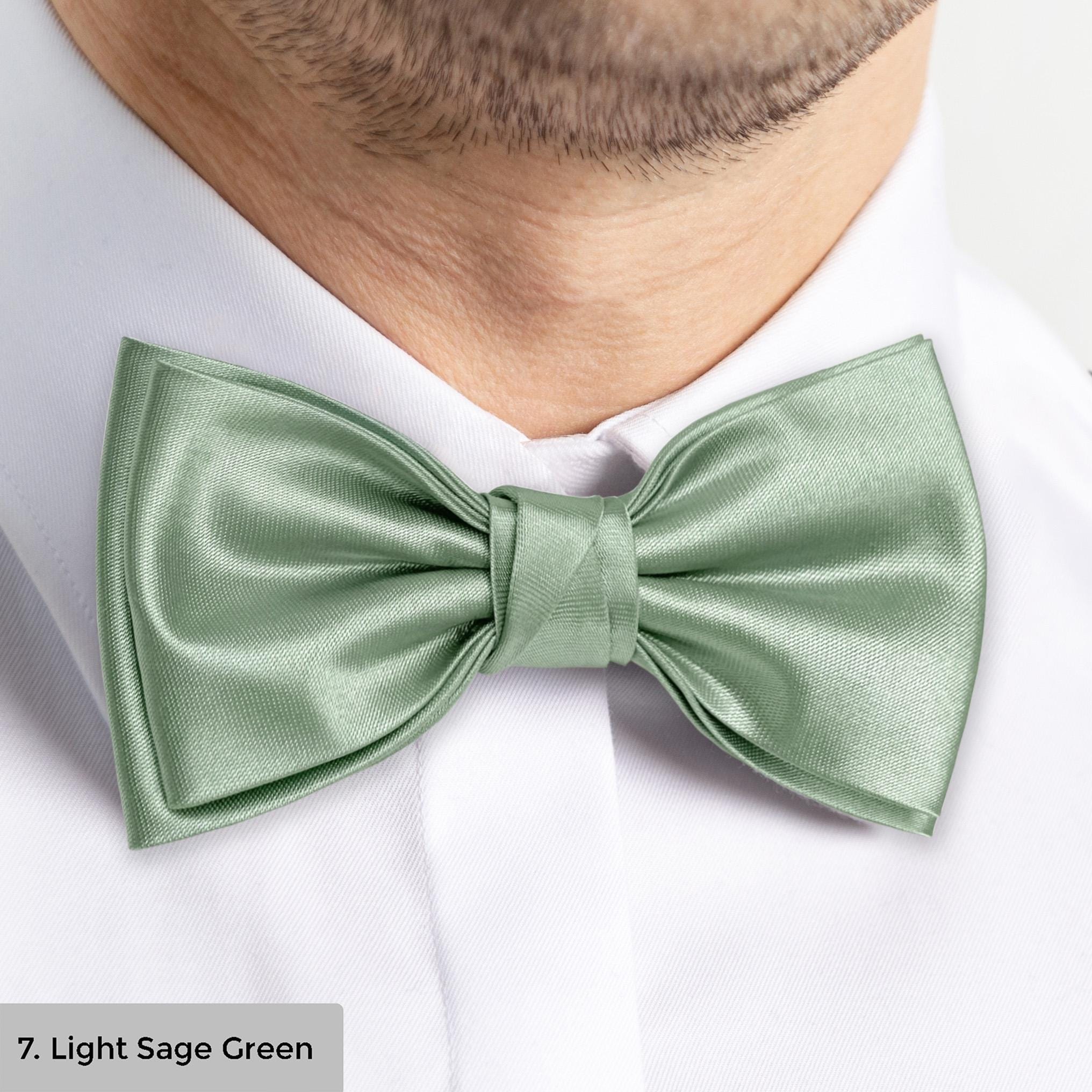 Nœud Papillon Homme Vert Sauge - Élégant Pour Mariage, Cérémonie, Soirée - Taille Unique - En Polyester Doux - 6