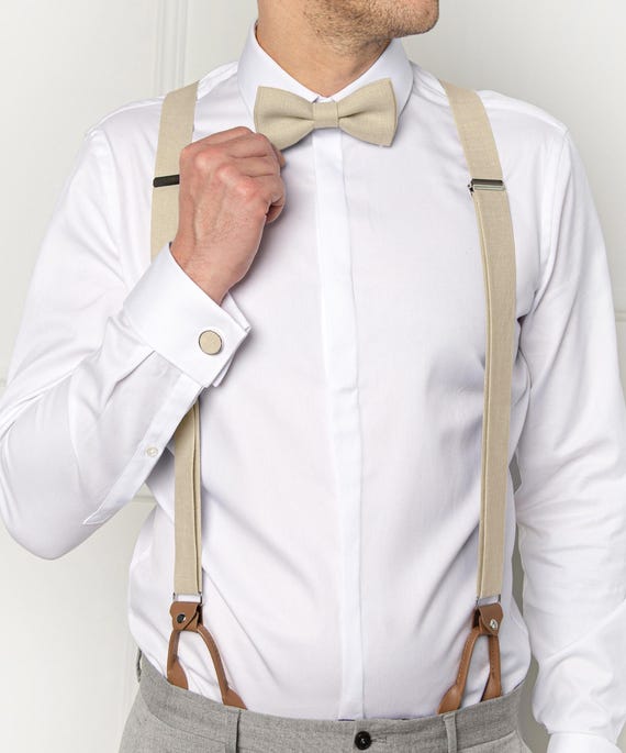 white bow tie and suspenders near me
