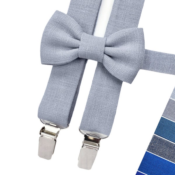 Dusty Blue Child Bow tie, Dusty Blue Child Suspenders, Dusty Blue Father and Son Bow tie with Braces, Youth Bow tie, Adult Bow tie