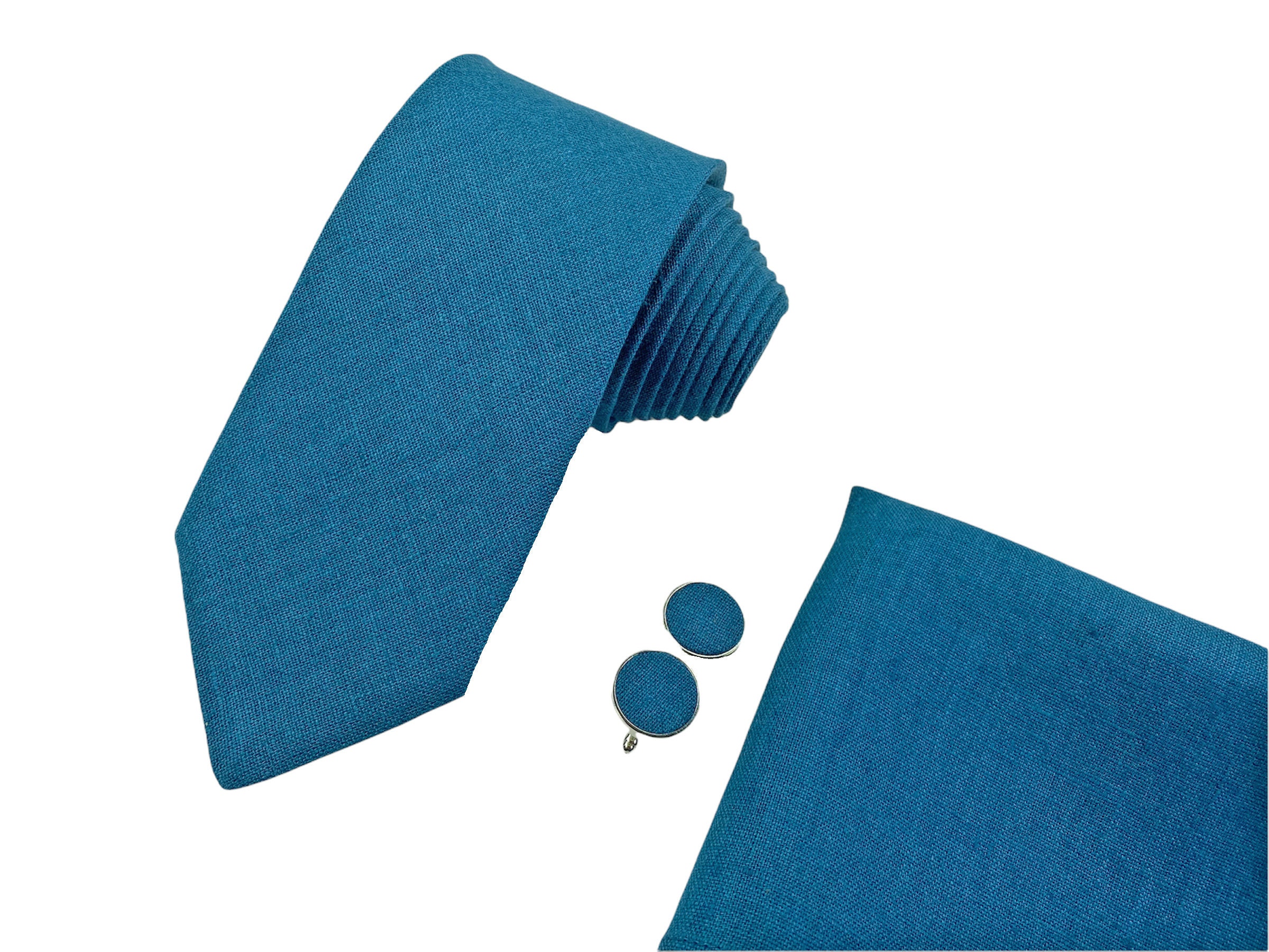 Teal Blue Skinny Tie / Teal Blue Skinny Necktie / Teal Blue Wedding