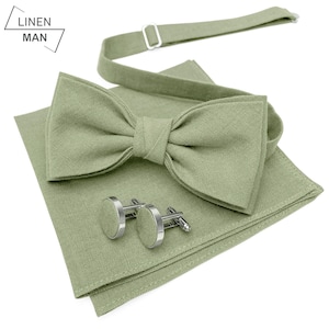Eucalyptus Green Wedding Bow tie, Eucalyptus Green Wedding Suspenders Braces, Eucalyptus Green Pocket Square, Eucalyptus Green Cufflinks