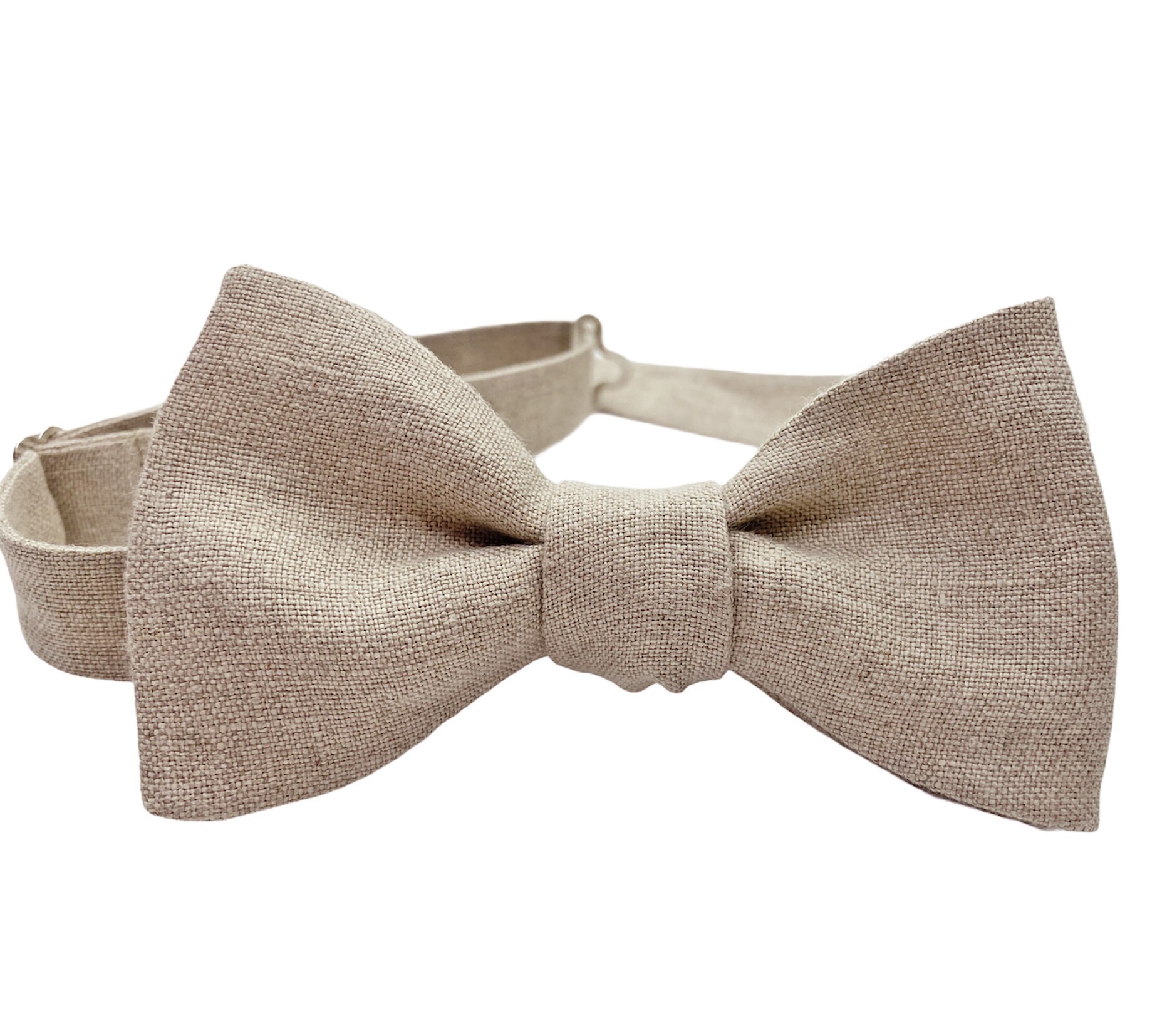 SELF TIE natural colour linen BOW Tie/ Beige Self Bow | Etsy